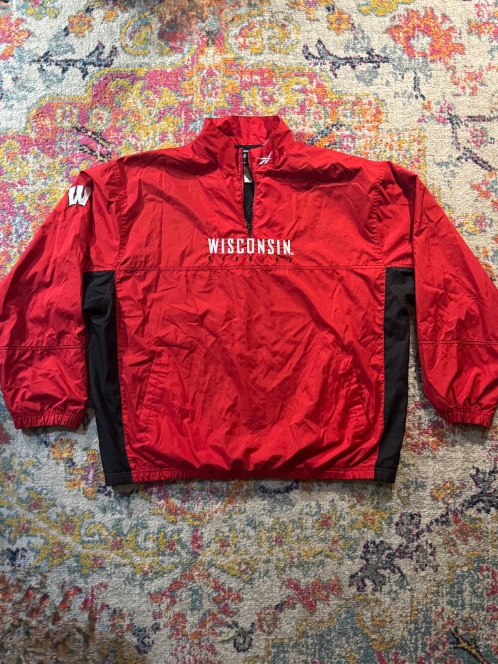 Vintage Reebok University Of Wisconsin Windbreaker Quarter Zip